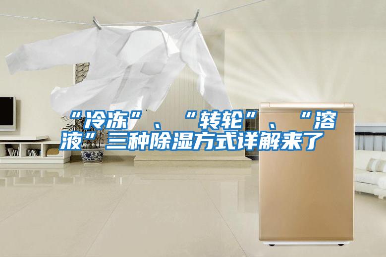 “冷凍”、“轉輪”、“溶液”三種除濕方式詳解來了