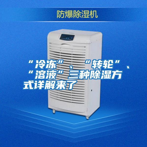“冷凍”、“轉(zhuǎn)輪”、“溶液”三種除濕方式詳解來了